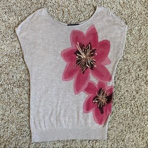 INC Dolman Sleeve Tan Embellished Lightweight Sweater Top Sequins